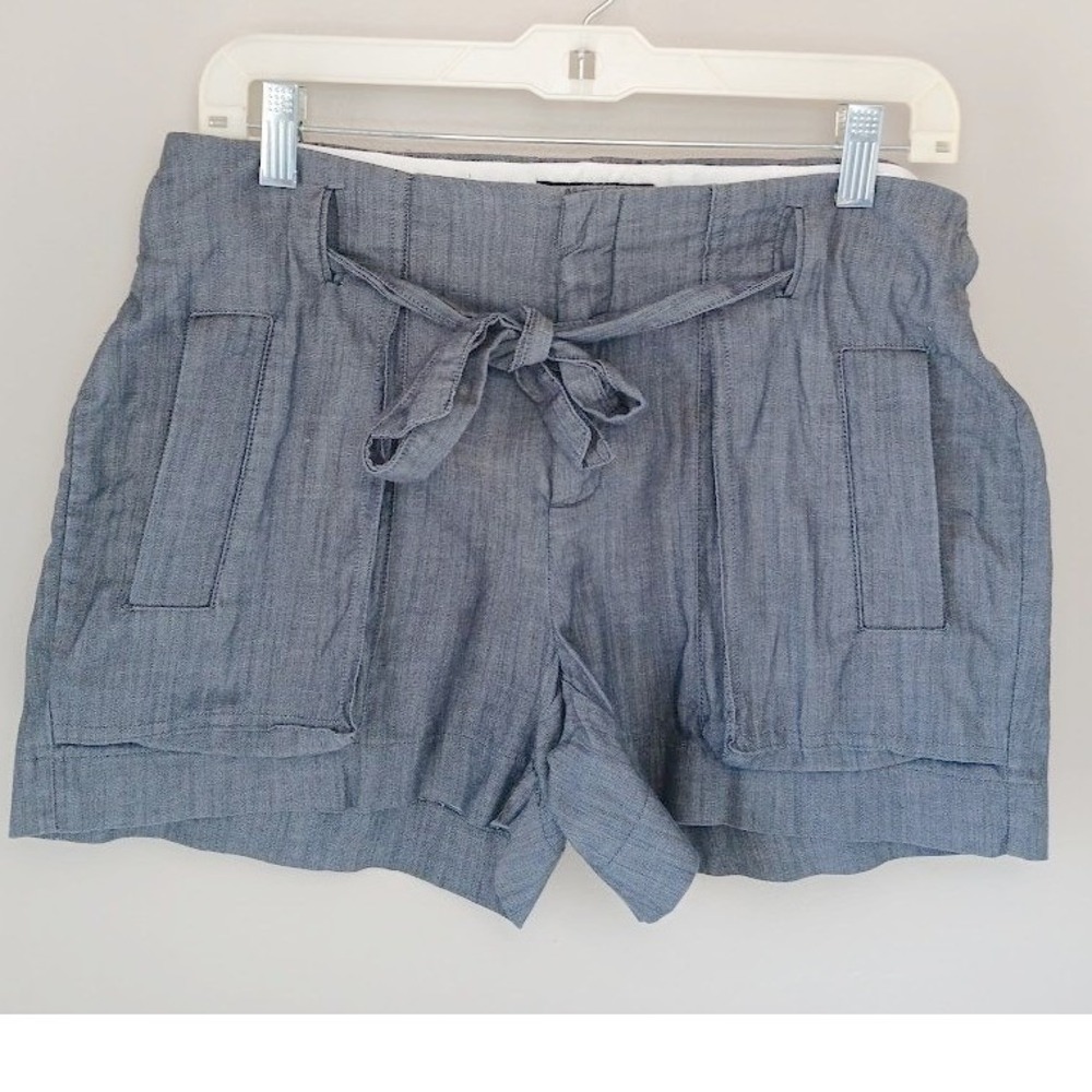 Banana Republic Martin Fit Shorts Women Size 8 Blue Belted Denim